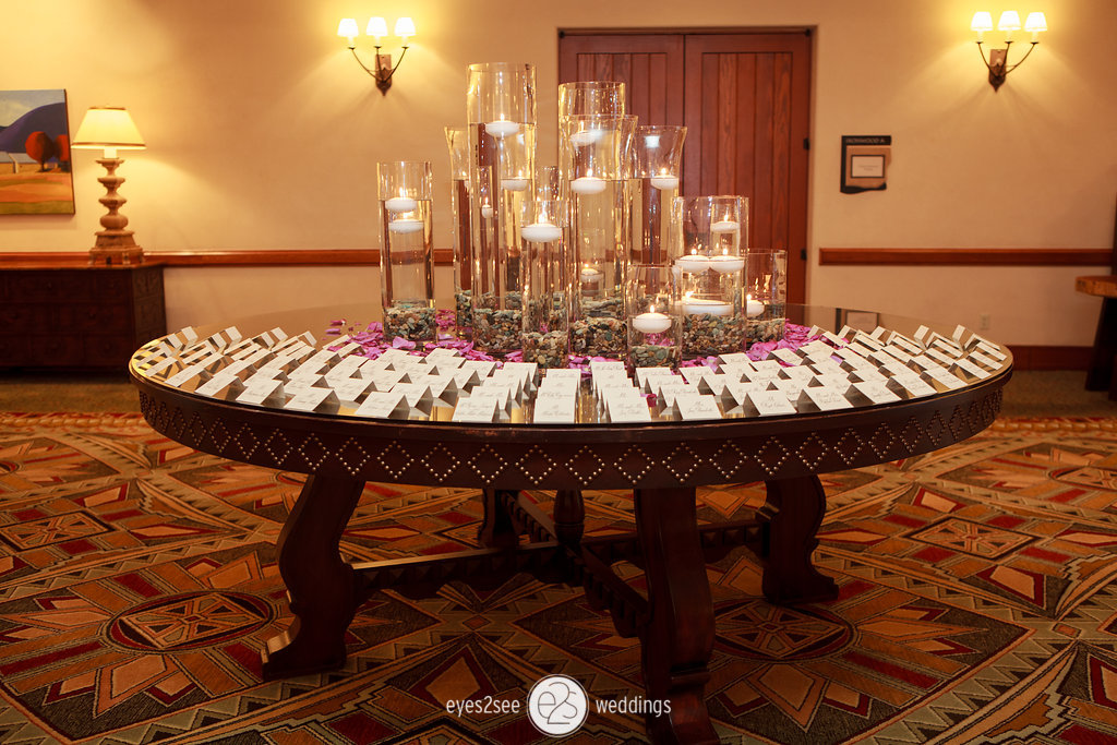 Floating Candles on Escort Card Table