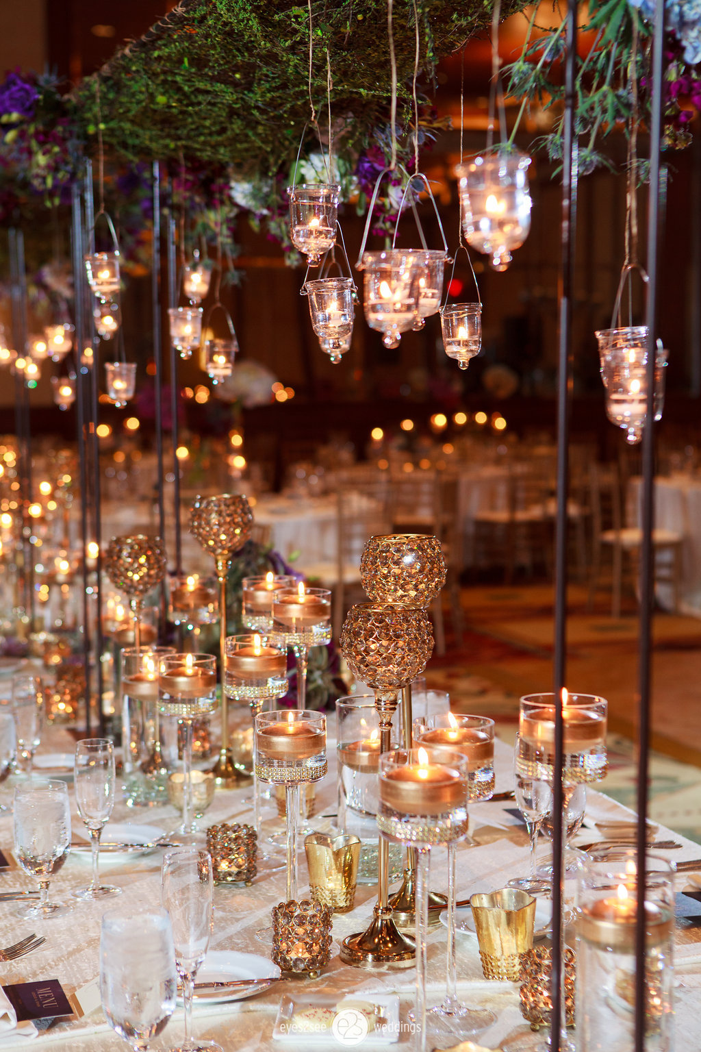 Trellis and Candles on head table