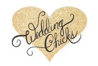 Glittery heart with "Wedding Chicks" text.
